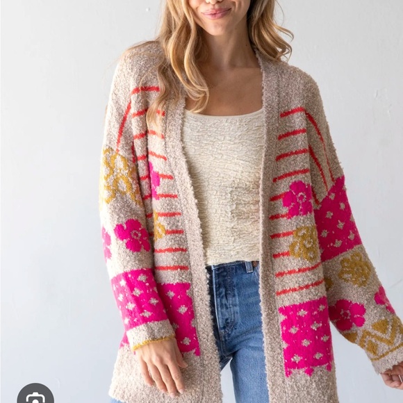 Natural Life Calla Jacquard Cardigan Sweater - Picture 2 of 7